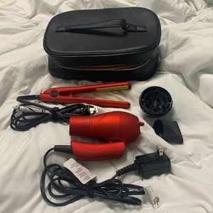 CHI Travel Blow Dryer and Flat Iron Set with case